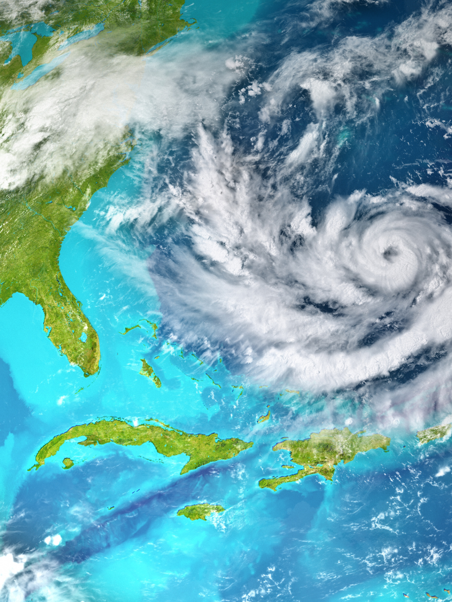 A hurricane approaching the united states
